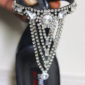 Ankle Teardrop Crystal Heels
